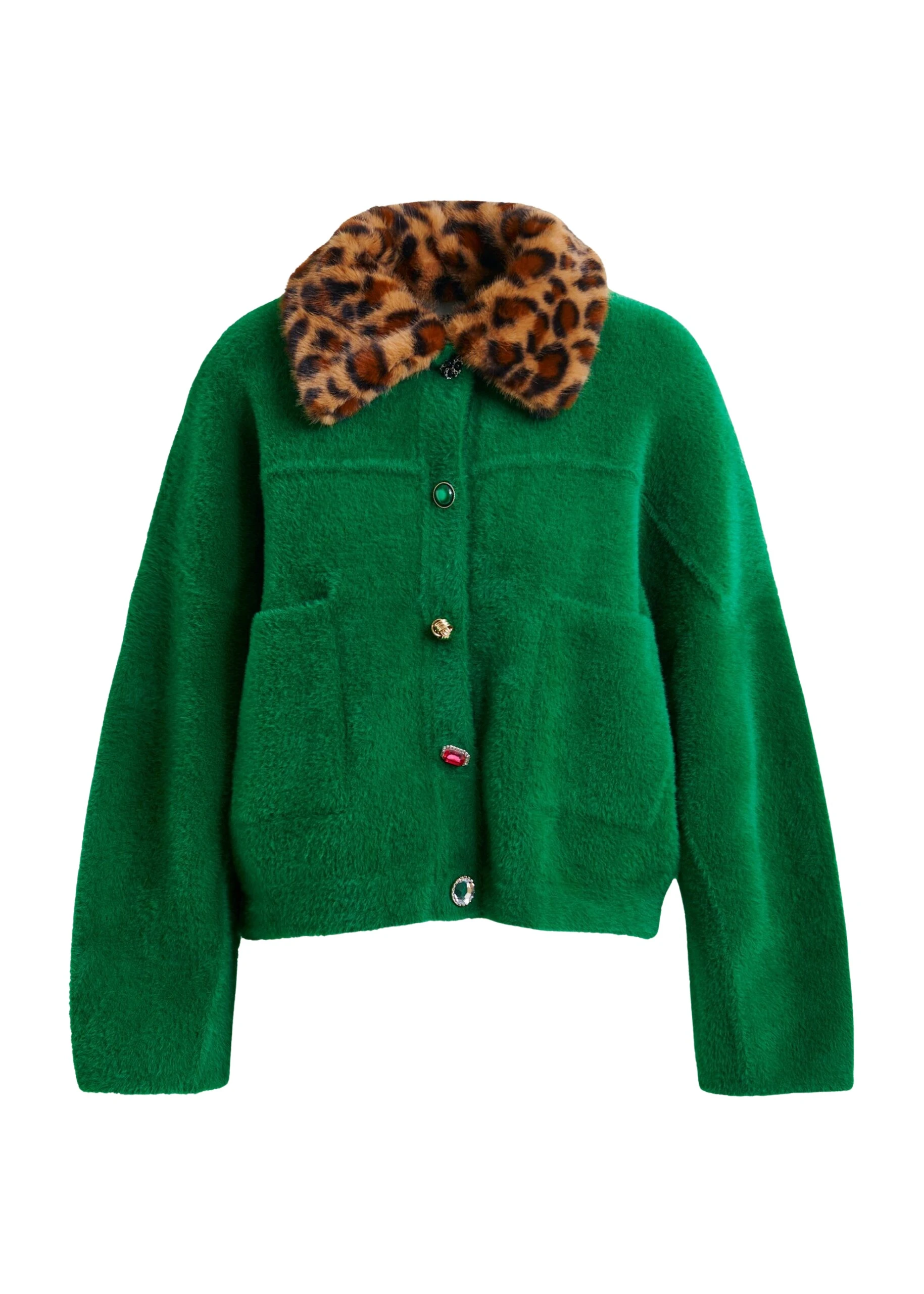 Green-cardigan-with-removable-leopard-faux-fur-collar-Essentiel-Antwerp-Knitwear-scaled78304_nobg Essentiel Antwerp Green cardigan with removable leopard faux fur collar - Essentiel Antwerp Knitwear - Colorful Belgian Design - Shop at Luxury Shoes
