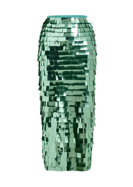 Essentiel Antwerp Green pencil skirt with sequin embellishments - Essentiel Antwerp Skirts - Colorful Belgian Design - Shop at Luxury Shoes 