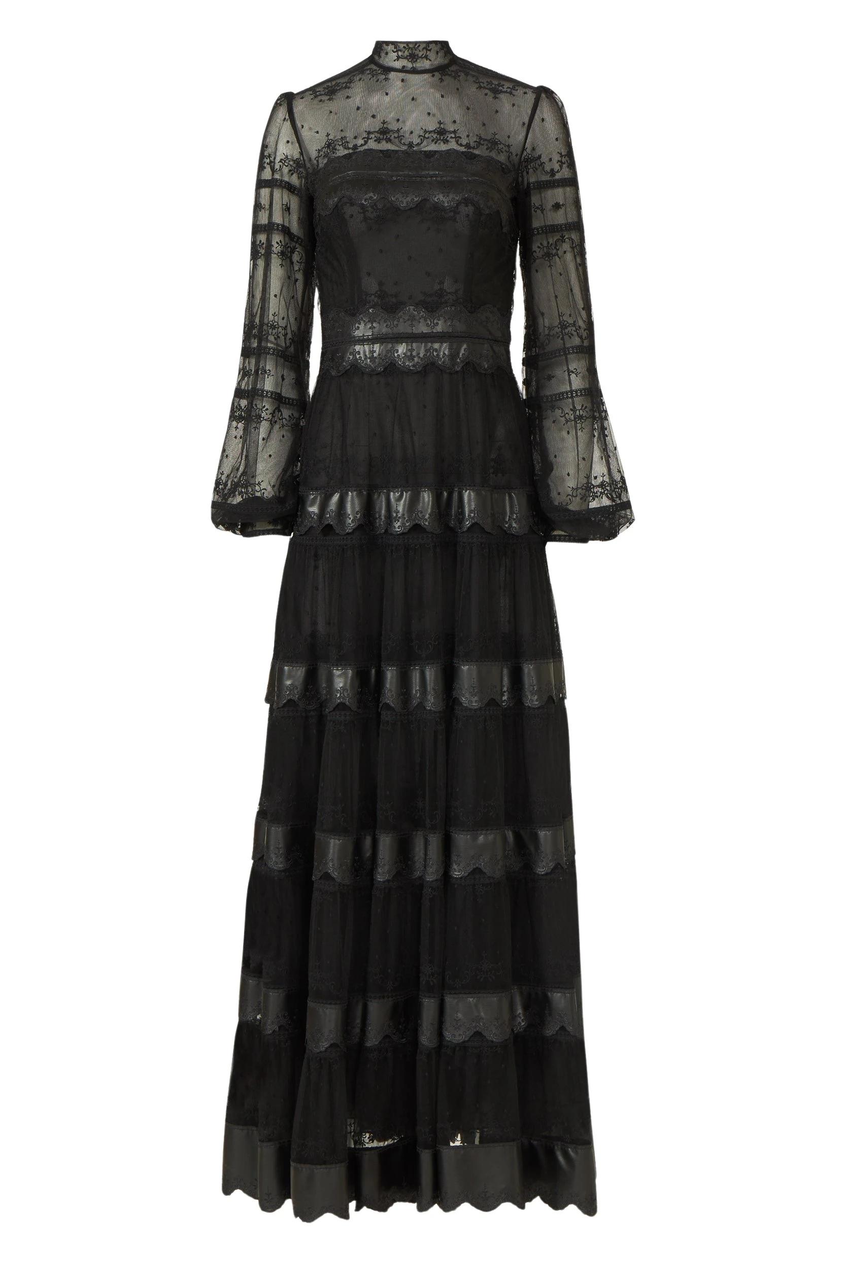 Jacey-Embroidered-Tulle-Faux-Leather-Gown-Costarellos-Dresses74376_nobg Costarellos Dresses - Romantic Greek Lace - Shop at Luxury Shoes