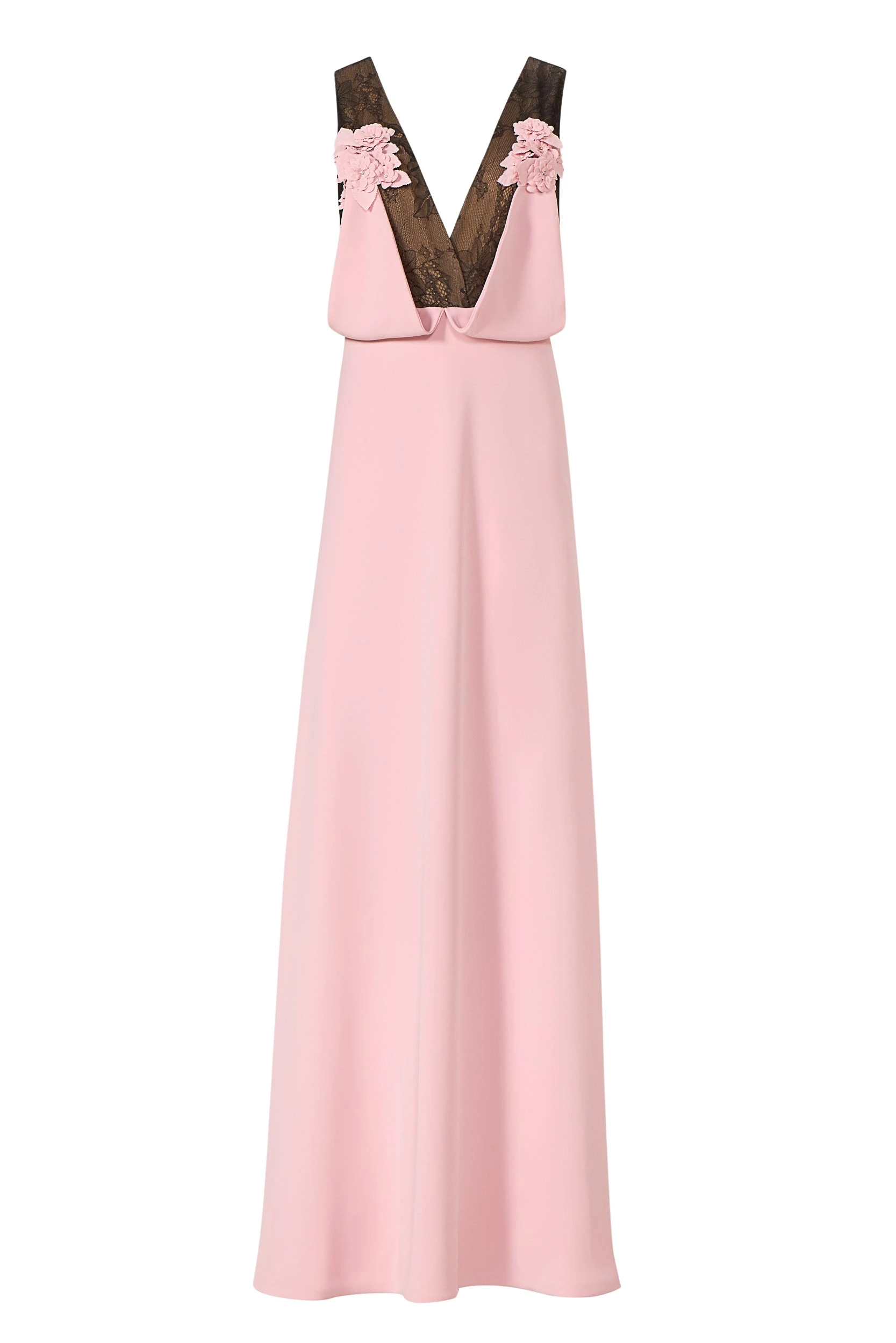 Janessa-Crepe-Lace-Plunge-Neck-Gown-Costarellos-Dresses91017_nobg Costarellos Dresses - Romantic Greek Lace - Shop at Luxury Shoes