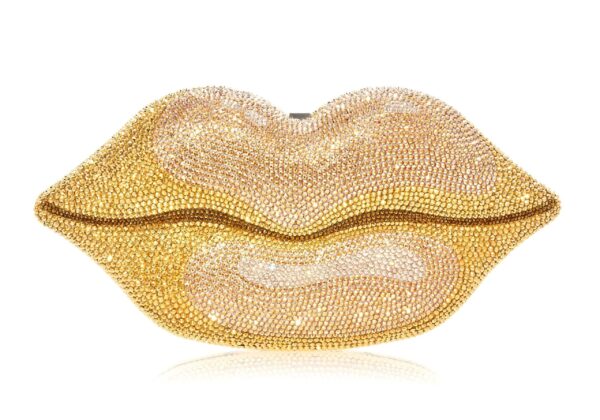 Judith Leiber Hot Lips Gold - Judith Leiber Crystal Clutch - Luxury Evening Bag - Shop at Luxury Shoes 