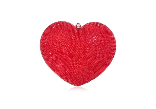Judith Leiber L'Amour Petit Coeur Red - Judith Leiber Crystal Clutch - Luxury Evening Bag - Shop at Luxury Shoes 
