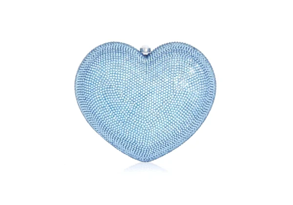 Judith Leiber L'Amour Petit Coeur Sapphire - Judith Leiber Crystal Clutch - Luxury Evening Bag - Shop at Luxury Shoes 