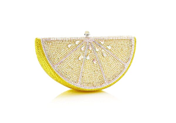 Judith Leiber Lemon Slice - Judith Leiber Crystal Clutch - Luxury Evening Bag - Shop at Luxury Shoes 