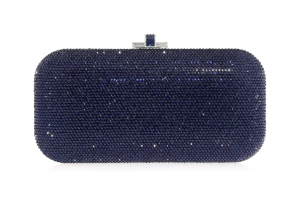 Judith Leiber Long Slide Navy - Judith Leiber Crystal Clutch - Luxury Evening Bag - Shop at Luxury Shoes 