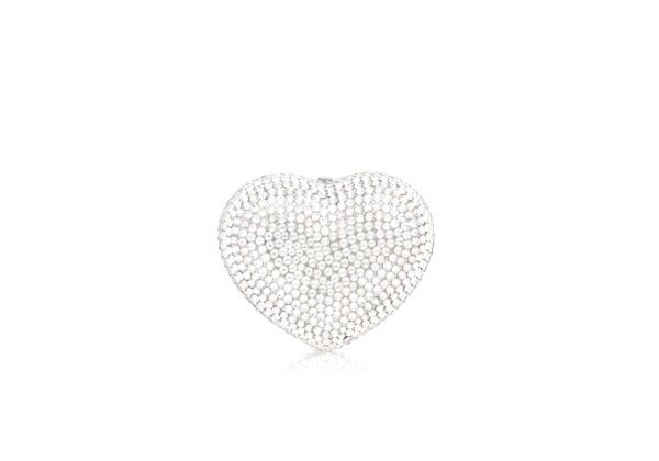 Judith Leiber Mini Heart Silver - Judith Leiber Crystal Clutch - Luxury Evening Bag - Shop at Luxury Shoes 