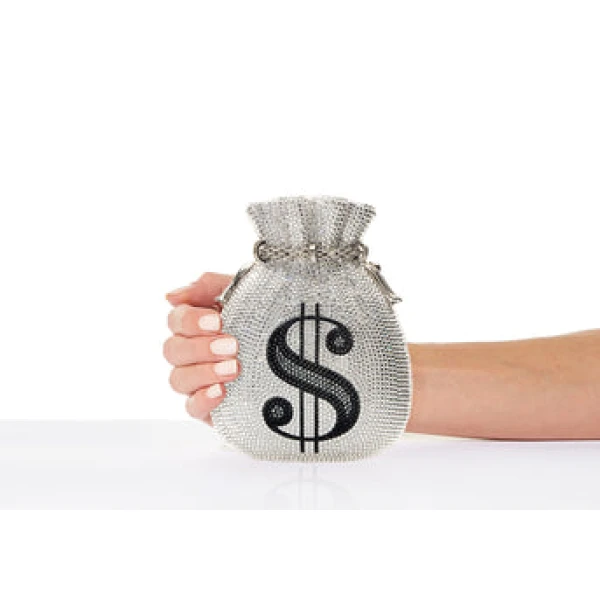 Judith Leiber Money Bags Pouch Silver - Judith Leiber Crystal Clutch - Luxury Evening Bag - Shop at Luxury Shoes 