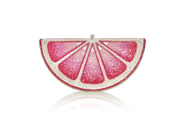 Judith Leiber Pink Lemon Slice - Judith Leiber Crystal Clutch - Luxury Evening Bag - Shop at Luxury Shoes 