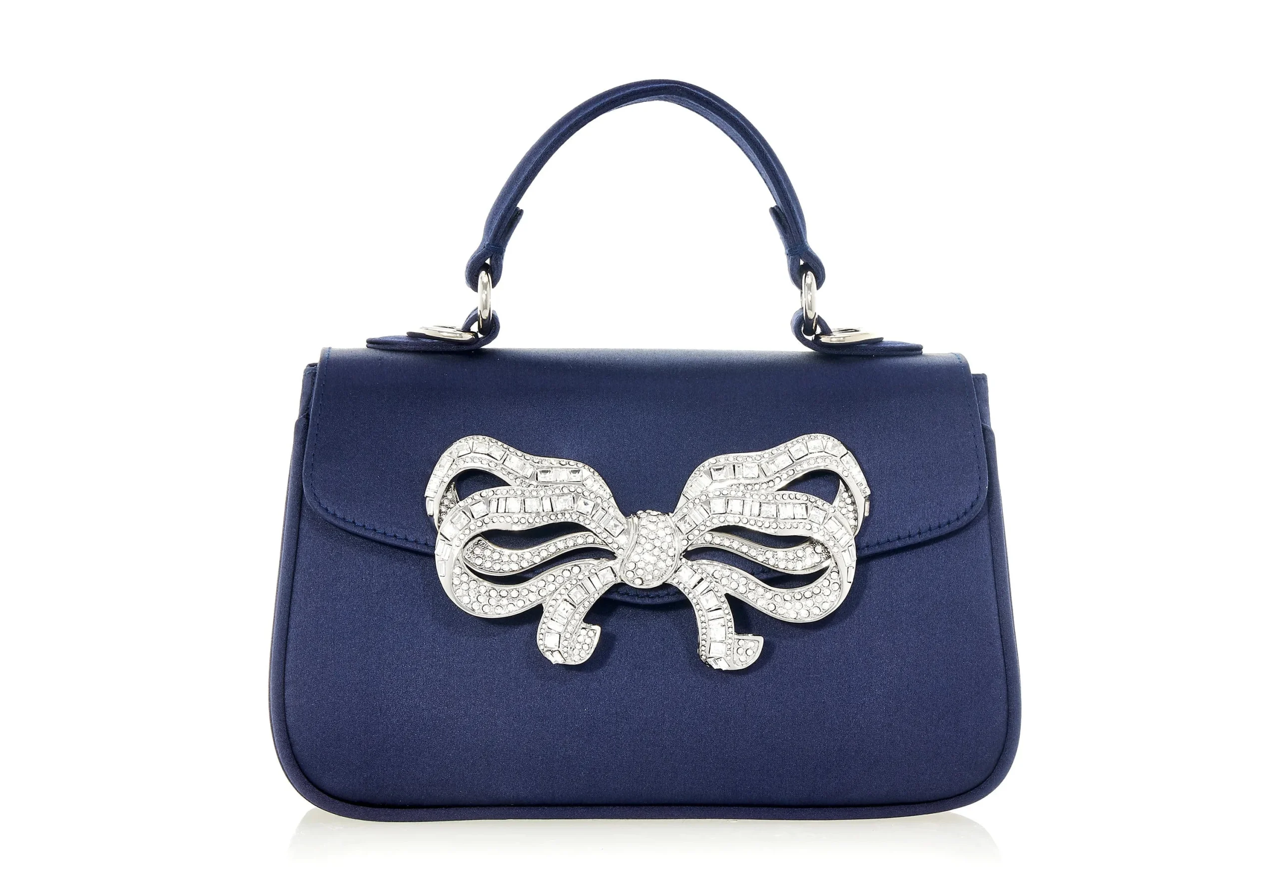 Judith Leiber Satin Bow Top Handle Navy - Judith Leiber Crystal Clutch - Luxury Evening Bag - Shop at Luxury Shoes Judith Leiber Satin Bow Top Handle Navy - Judith Leiber Crystal Clutch - Luxury Evening Bag - Shop at Luxury Shoes