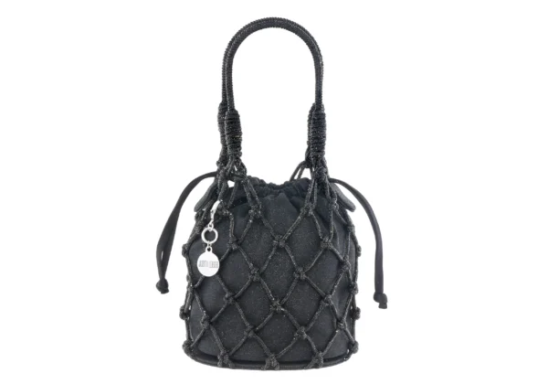 Judith Leiber Sparkle Net Pouch Black - Judith Leiber Crystal Clutch - Luxury Evening Bag - Shop at Luxury Shoes 