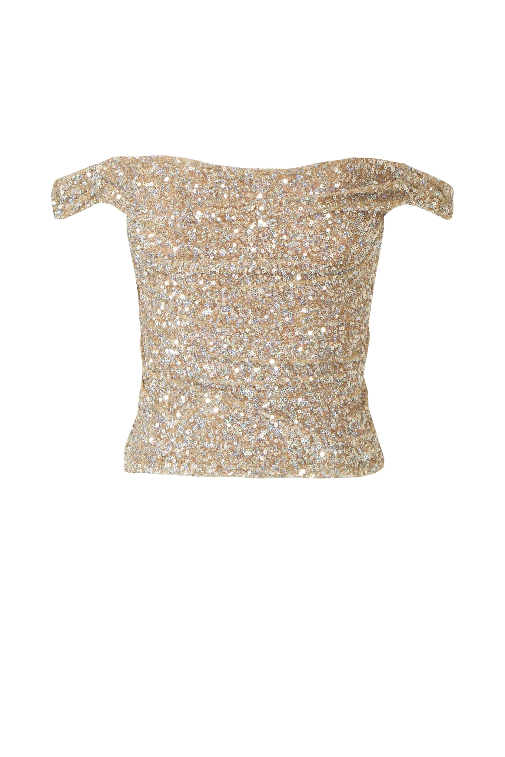 Nia-Sequin-Off-Shoulder-Corset-Top-Costarellos-Tops57694_nobg Costarellos Tops - Romantic Greek Lace - Shop at Luxury Shoes
