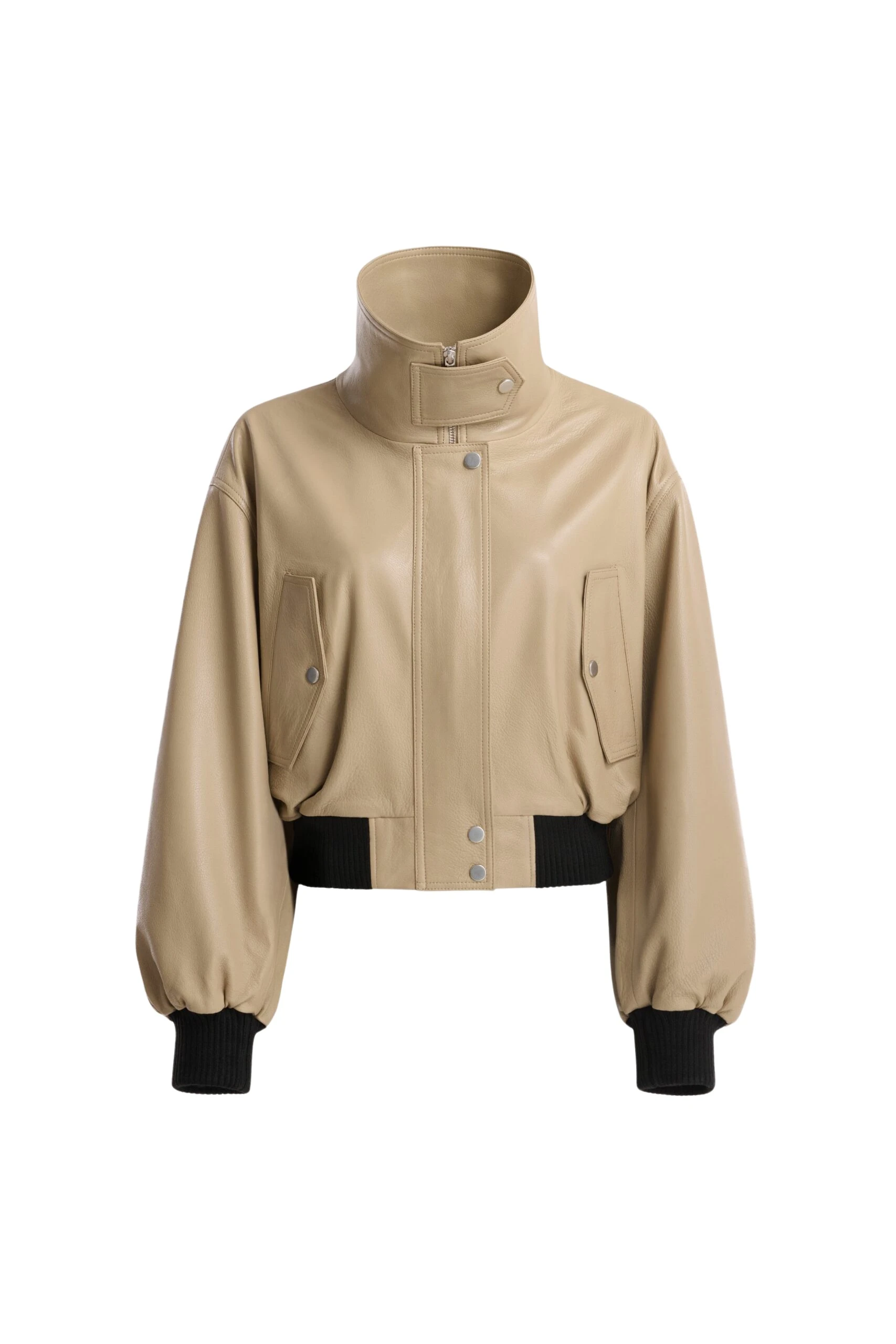 Nour-Hammour-Briar-Cropped-Bomber-Jacket-scaled58253_nobg Nour Hammour Jackets Color | Briar Cropped Bomber Jacket luxury leather Jackets from Luxury Shoes