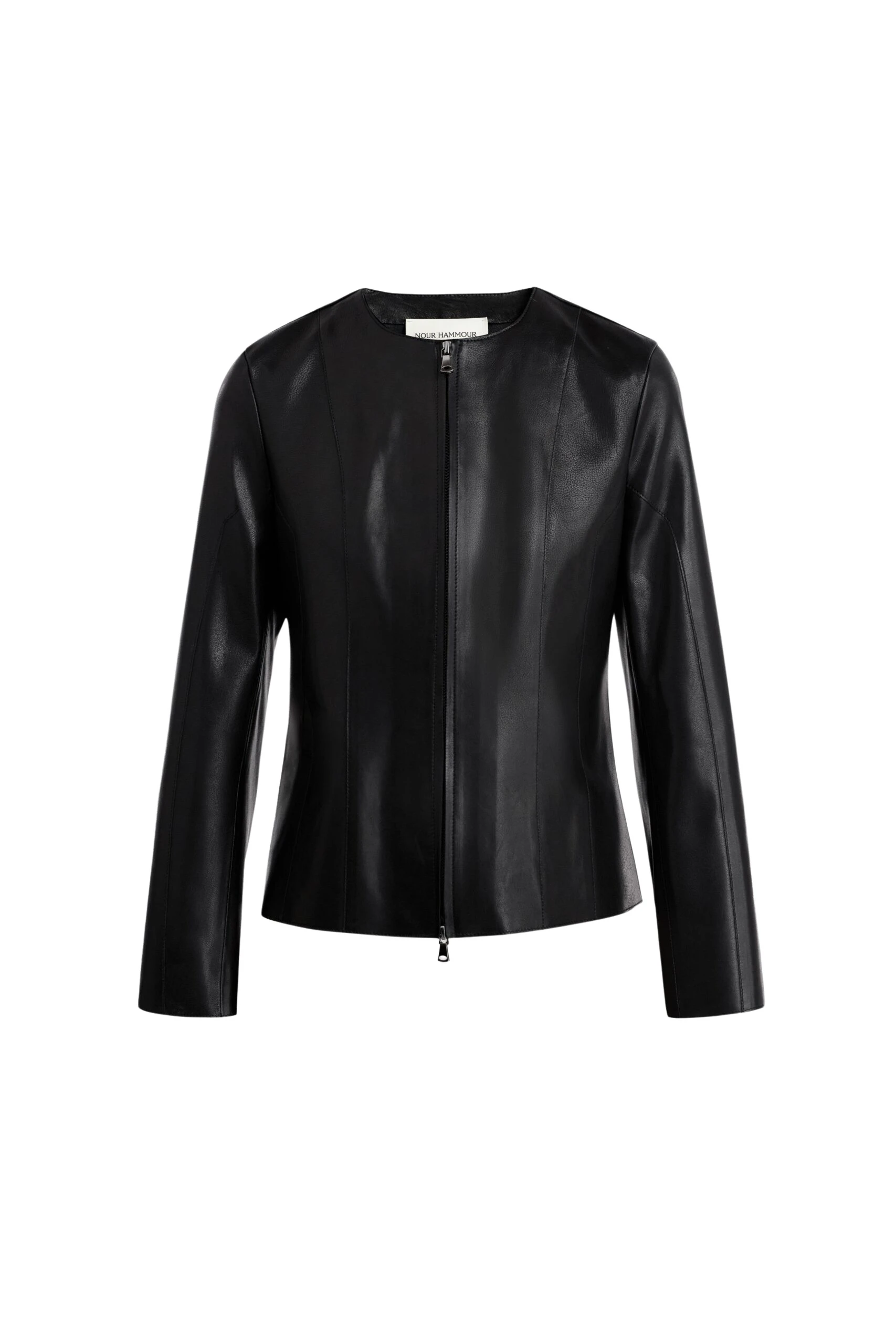 Nour-Hammour-Classic-Polished-Leather-Jacket-scaled52103_nobg Nour Hammour Jackets Color | Classic Polished Leather Jacket luxury leather Jackets from Luxury Shoes