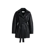 Nour Hammour Coats Color | Quinn Sublime Leather Trench luxury leather Coats from Luxury Shoes 