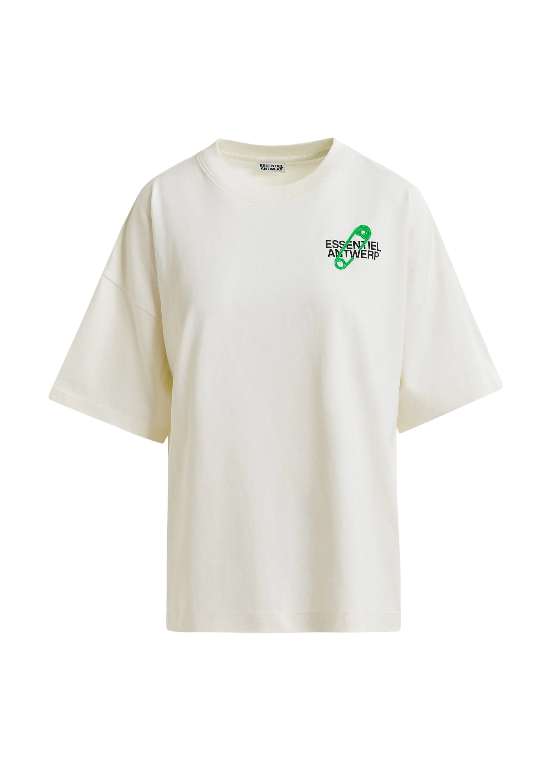 Off-white-and-green-cotton-T-shirt-with-bead-embroidery-Essentiel-Antwerp-Shirts-scaled17224_nobg Essentiel Antwerp Off-white and green cotton T-shirt with bead embroidery - Essentiel Antwerp Shirts - Colorful Belgian Design - Shop at Luxury Shoes