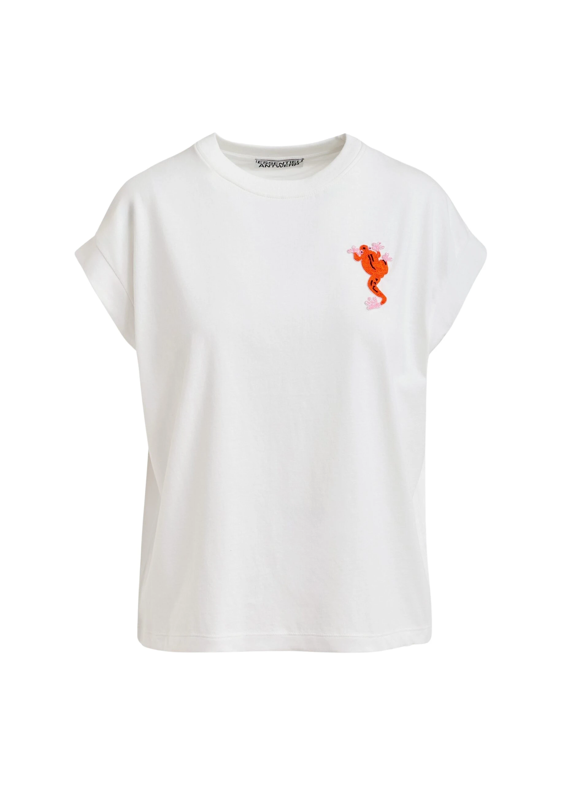Off-white-cotton-T-shirt-with-bead-embroidery-Essentiel-Antwerp-Shirts-scaled92541_nobg Essentiel Antwerp Off-white cotton T-shirt with bead embroidery - Essentiel Antwerp Shirts - Colorful Belgian Design - Shop at Luxury Shoes