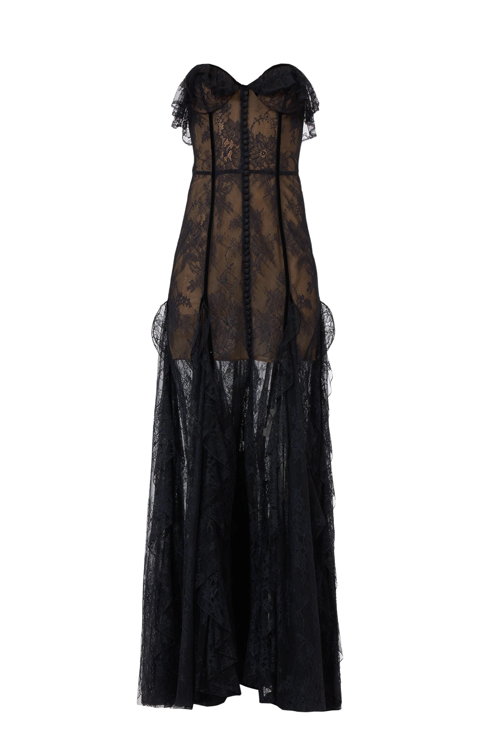 Rosaline-Bustier-Lace-Gown-Costarellos-Dresses76723_nobg Costarellos Dresses - Romantic Greek Lace - Shop at Luxury Shoes