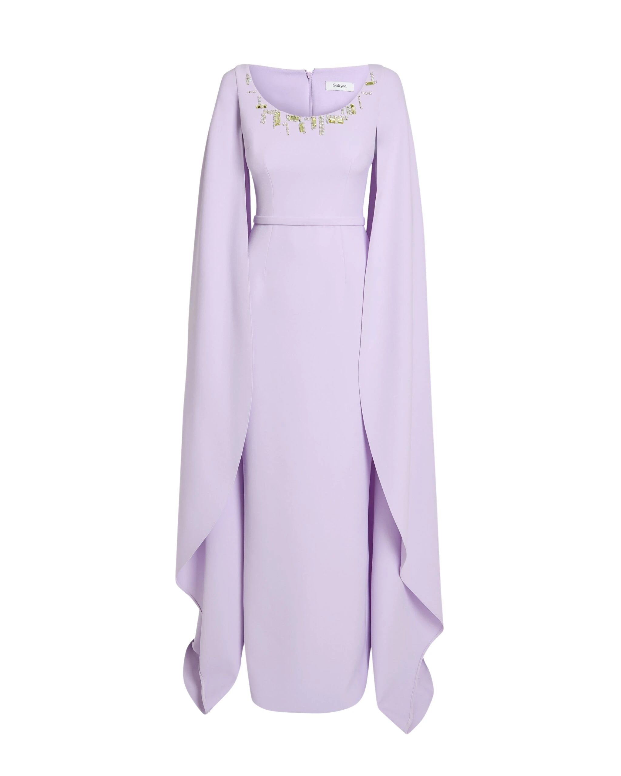 Safiyaa-Agata-Long-Dress-in-Verbena-with-Gold-Coveti-scaled89116_nobg Safiyaa Agata Long Dress in Verbena with Gold - Safiyaa Dresses - Heavy Crepe Cape Gown - Shop at Luxury Shoes
