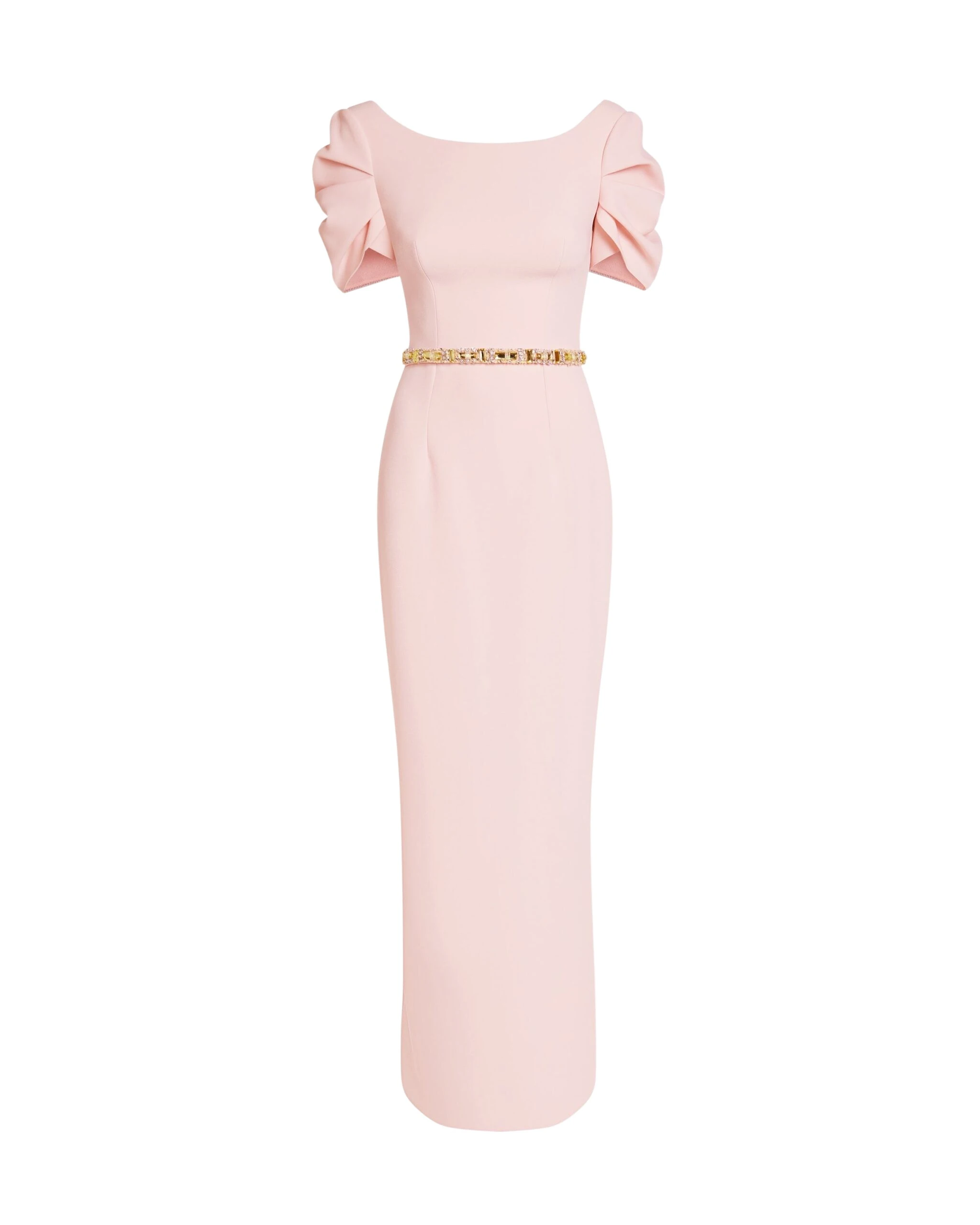 Safiyaa-Vanna-Long-Dress-in-Pale-Pink-with-Gold-Coveti-scaled98416_nobg Safiyaa Vanna Long Dress in Pale Pink with Gold - Safiyaa Dresses - Heavy Crepe Cape Gown - Shop at Luxury Shoes