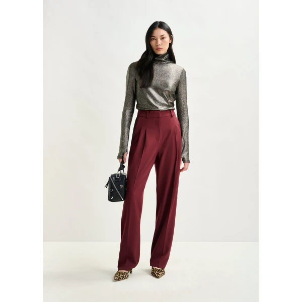 Essentiel Antwerp Silver stretch-jersey turtleneck top - Essentiel Antwerp Tops - Colorful Belgian Design - Shop at Luxury Shoes 
