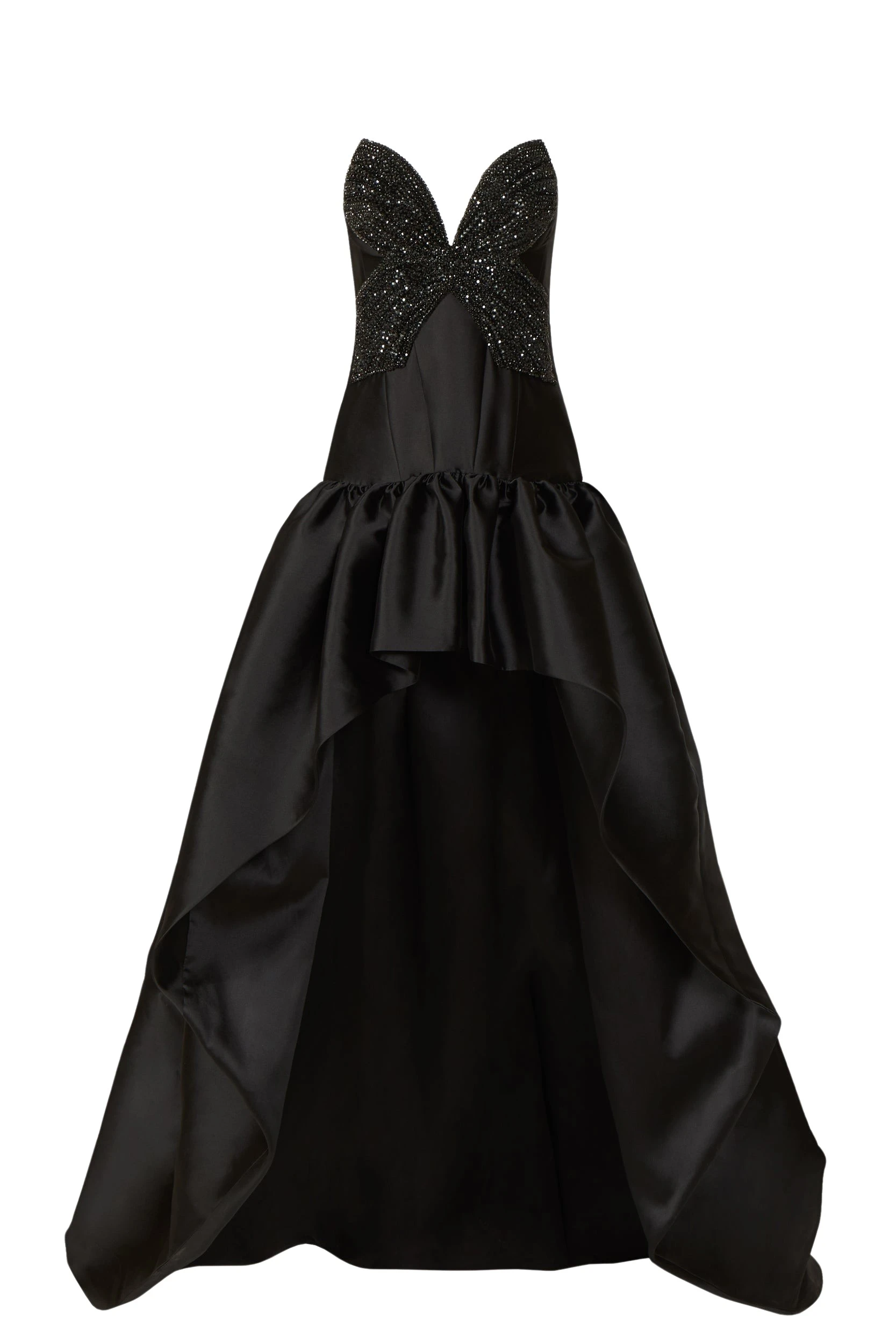 Thara-Silk-Mikado-High-Low-Gown-Costarellos-Dresses24945_nobg Costarellos Dresses - Romantic Greek Lace - Shop at Luxury Shoes