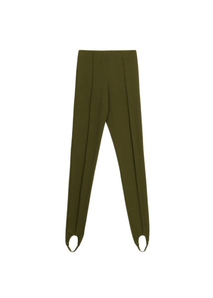The Frankie Shop Caserta Stirrup Leggings - Olive - Oversized Minimalist Pants in Green - Shop at Luxury Shoes 