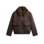 The Frankie Shop Elmont Brushed Wool Quilted Jacket - Brown - Oversized Minimalist Jackets in Brown - Shop at Luxury Shoes 