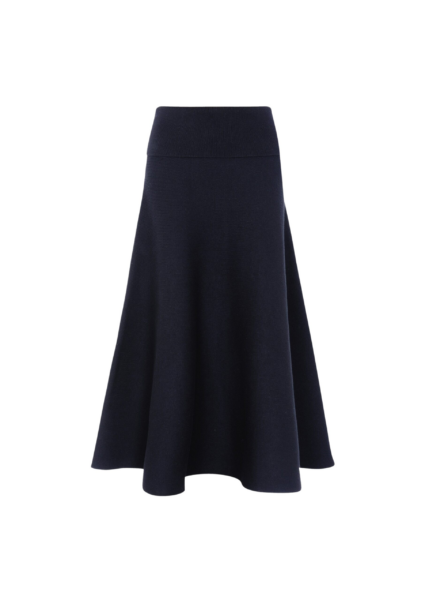 The Frankie Shop July Knit Midi Skirt - Navy - Oversized Minimalist Skirts in Blue - Shop at Luxury Shoes 