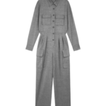 The Frankie Shop Linda Jumpsuit - Grey Melange - Oversized Minimalist Jumpsuit in Grey - Shop at Luxury Shoes 