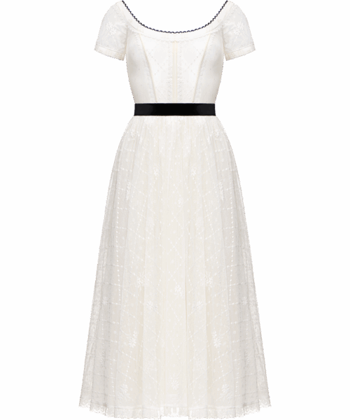Ulyana Sergeenko Lace dress with an apron - Ulyana Sergeenko Corset Dress - Russian Couture - Shop at Luxury Shoes 