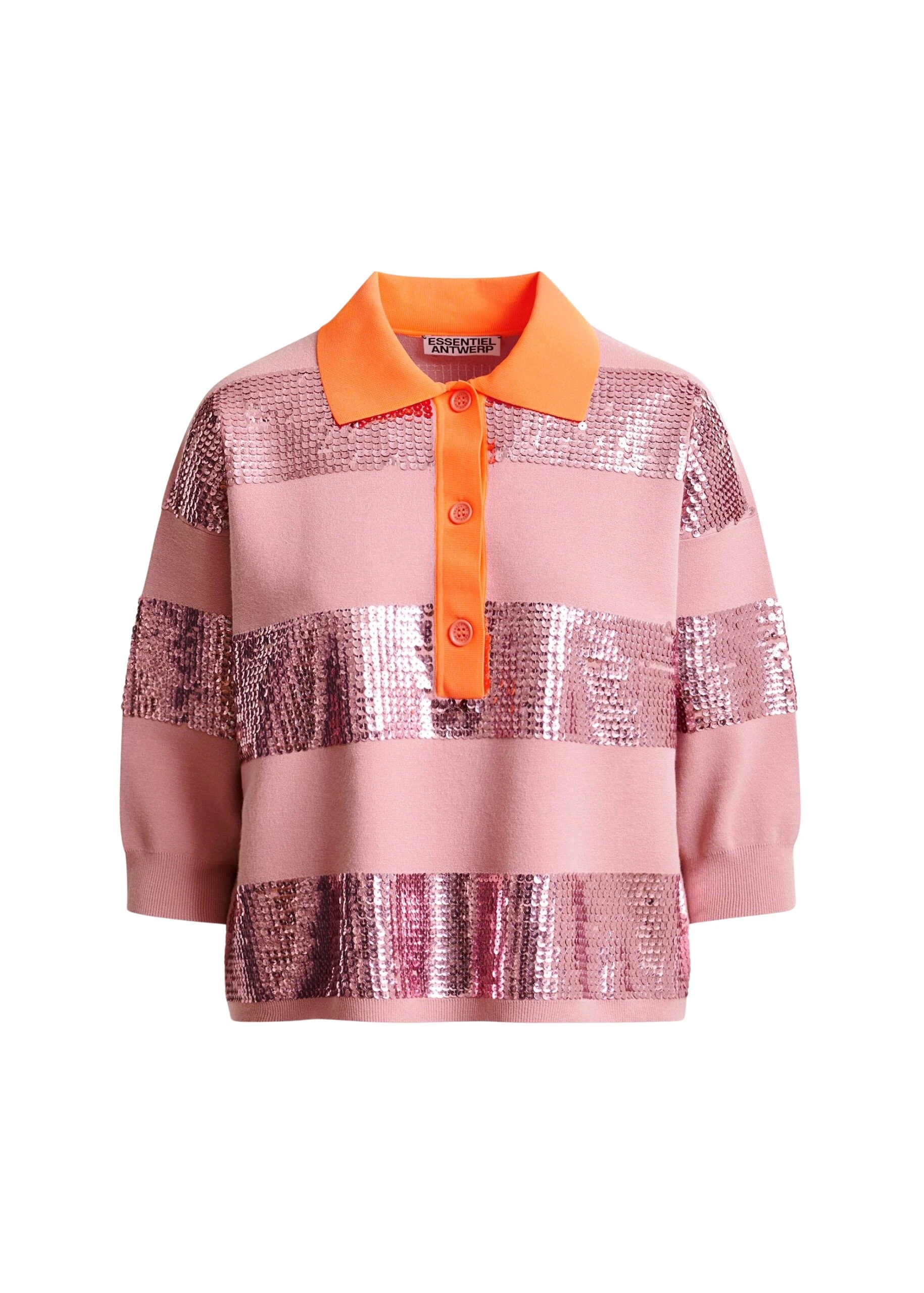 Vintage-pink-and-orange-striped-sequin-embellished-polo-Essentiel-Antwerp-Tops-scaled95037_nobg Essentiel Antwerp Vintage pink and orange striped sequin-embellished polo - Essentiel Antwerp Tops - Colorful Belgian Design - Shop at Luxury Shoes