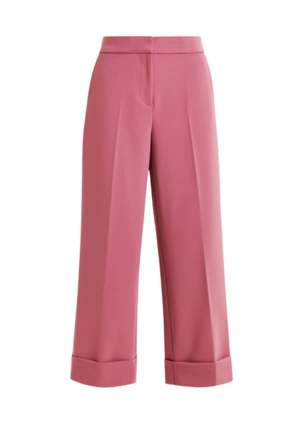 Essentiel Antwerp Vintage pink cropped pants with folded cuffs - Essentiel Antwerp Pants - Colorful Belgian Design - Shop at Luxury Shoes 