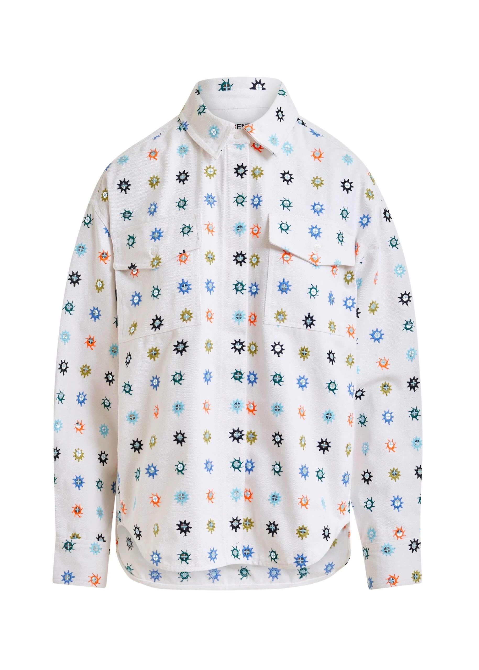 White-and-multicolor-embroidered-oversized-shirt-with-mirror-accents-flap-pockets-Essentiel-Antwerp-Shirts-scaled59675_nobg Essentiel Antwerp White and multicolor embroidered oversized shirt with mirror accents & flap pockets - Essentiel Antwerp Shirts - Colorful Belgian Design - Shop at Luxury Shoes