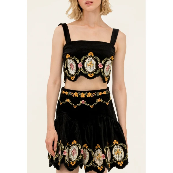 Agua by Agua Bendita Luciana Cordillera Cropped Top - Agua By Agua Bendita Tops - Artisanal Colombian Resort Wear at Luxury Shoes 