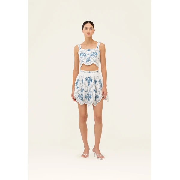 Agua by Agua Bendita Luciana Gloriosa Cropped Top - Agua By Agua Bendita Tops - Artisanal Colombian Resort Wear at Luxury Shoes 