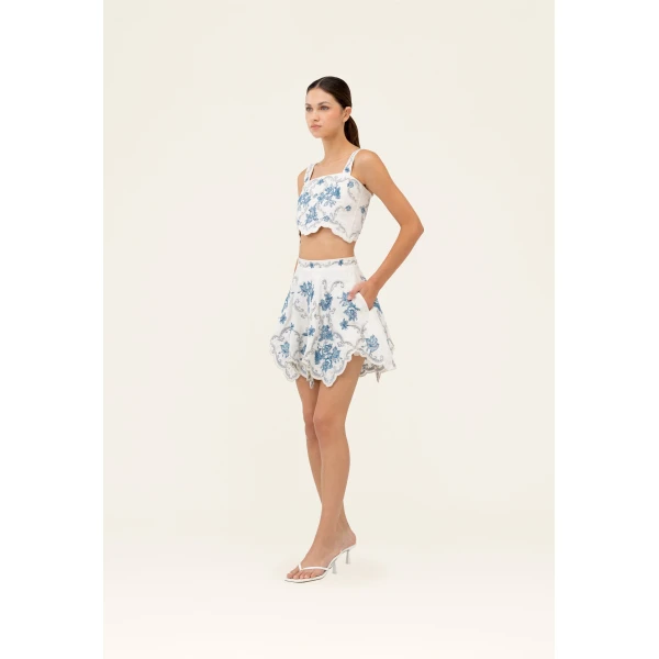Agua by Agua Bendita Luciana Gloriosa Cropped Top - Agua By Agua Bendita Tops - Artisanal Colombian Resort Wear at Luxury Shoes 