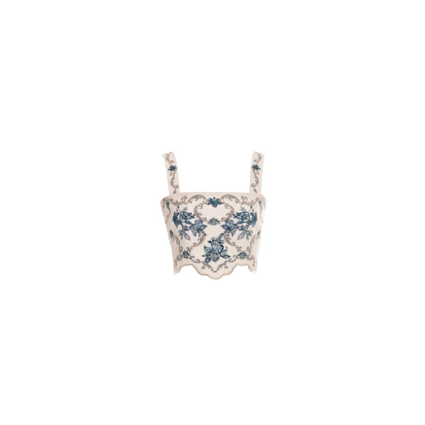 Agua by Agua Bendita Luciana Gloriosa Cropped Top - Agua By Agua Bendita Tops - Artisanal Colombian Resort Wear at Luxury Shoes 