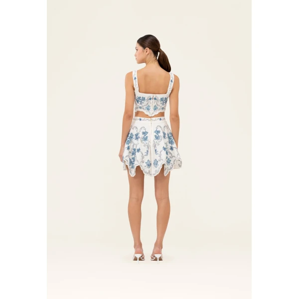 Agua by Agua Bendita Retrato Gloriosa Mini Skirt - Agua By Agua Bendita Skirts - Artisanal Colombian Resort Wear at Luxury Shoes 