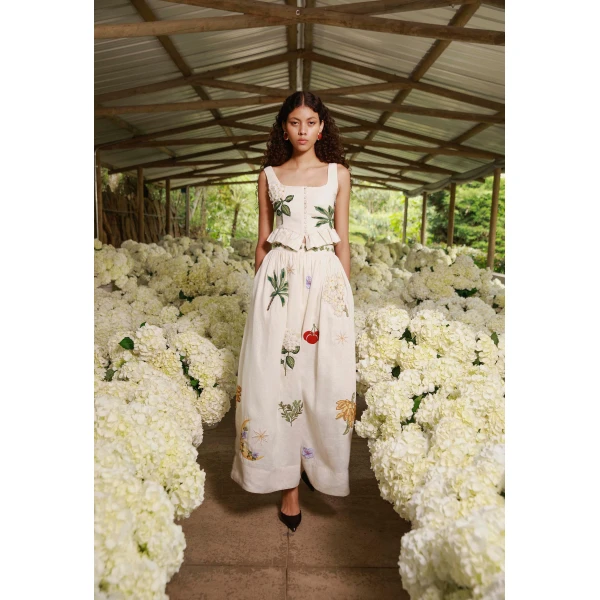 Agua by Agua Bendita Tangelo Wild Maxi Skirt - Agua By Agua Bendita Skirts - Artisanal Colombian Resort Wear at Luxury Shoes 