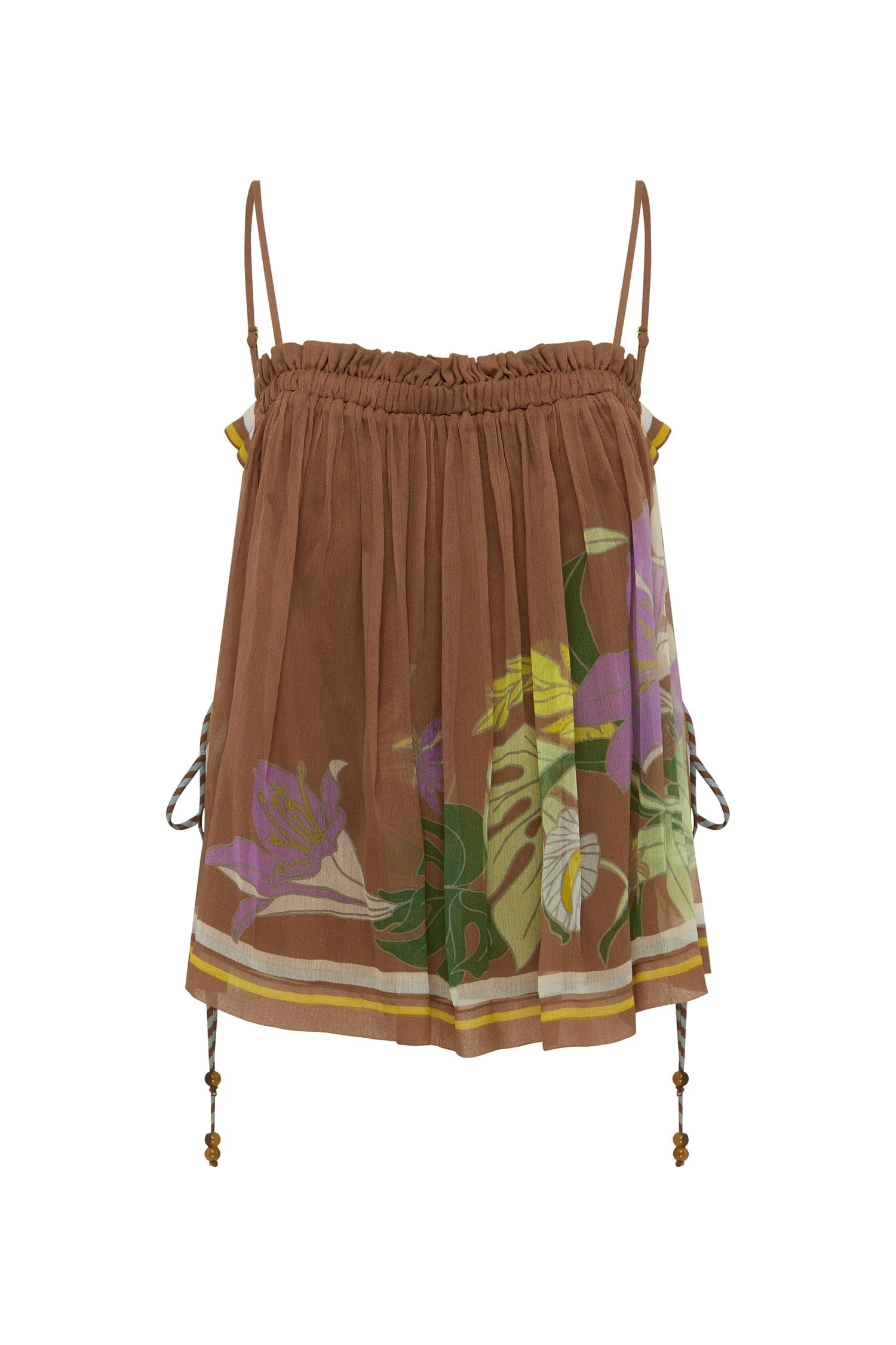 Alfie Ruched Top by Alemais - Tops Alemais Alfie Ruched Top Sustainable Tops with Alemais print - Luxury Handbags Australian Designer