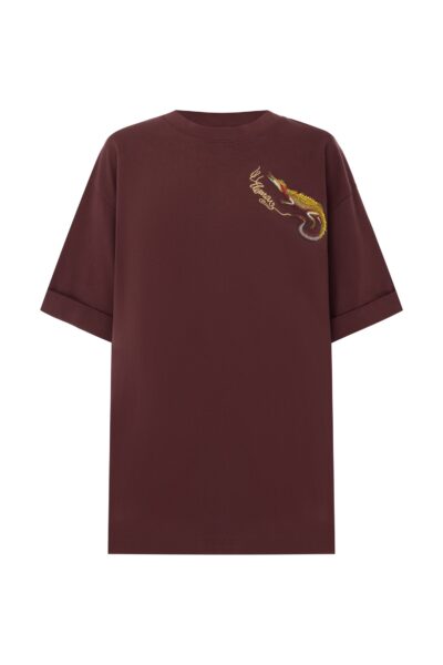 Alemais Camelia Embroidered Tee  Sustainable Tops with Alemais print -  Luxury Handbags Australian Designer