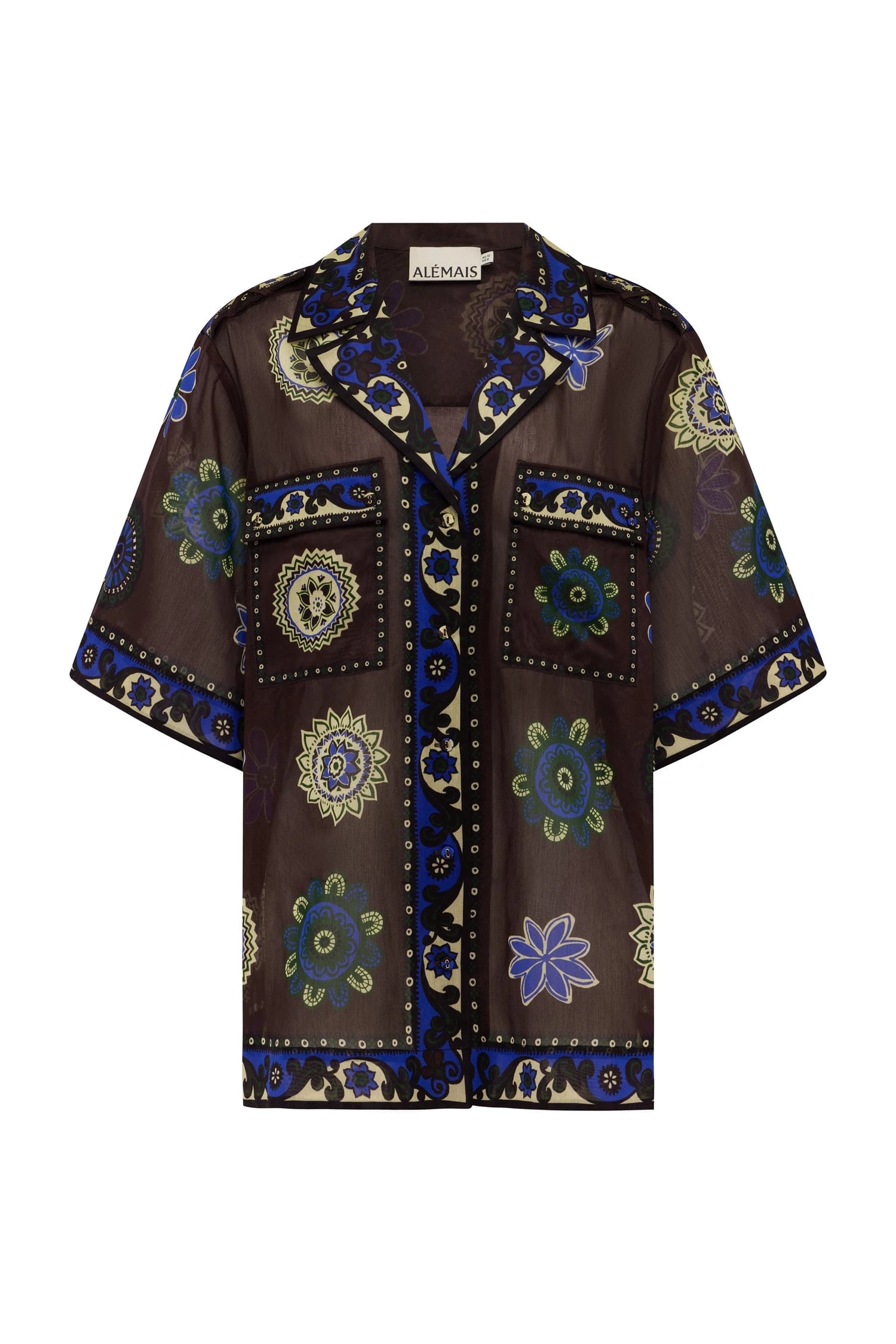 Jasper Relaxed Shirt by Alemais - Tops Alemais Jasper Relaxed Shirt Sustainable Tops with Alemais print - Luxury Handbags Australian Designer