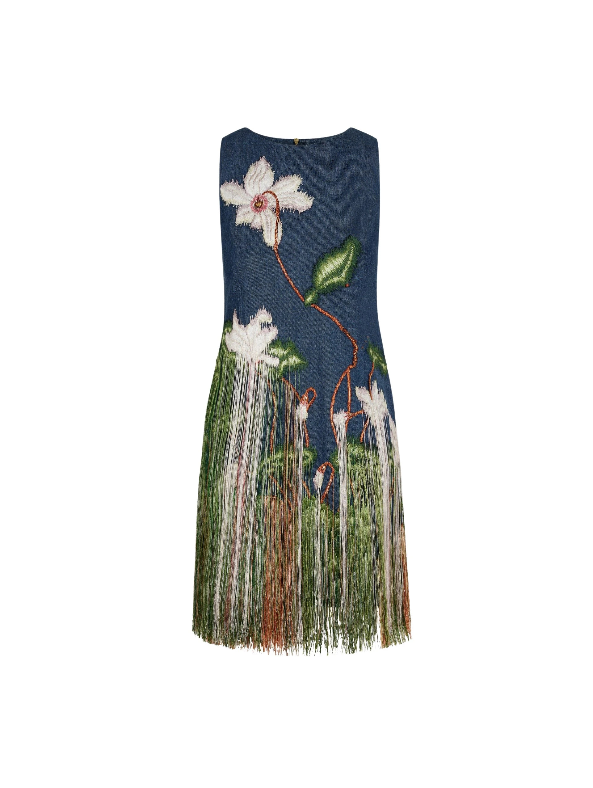 Chine-Cyclamen-Threadwork-Fringe-Shift-Dress-Oscar-de-la-Renta-Dresses78088_nobg Oscar de la Renta Chiné Cyclamen Threadwork Fringe Shift Dress - Dresses - American Luxury Evening Wear at Luxury Shoes