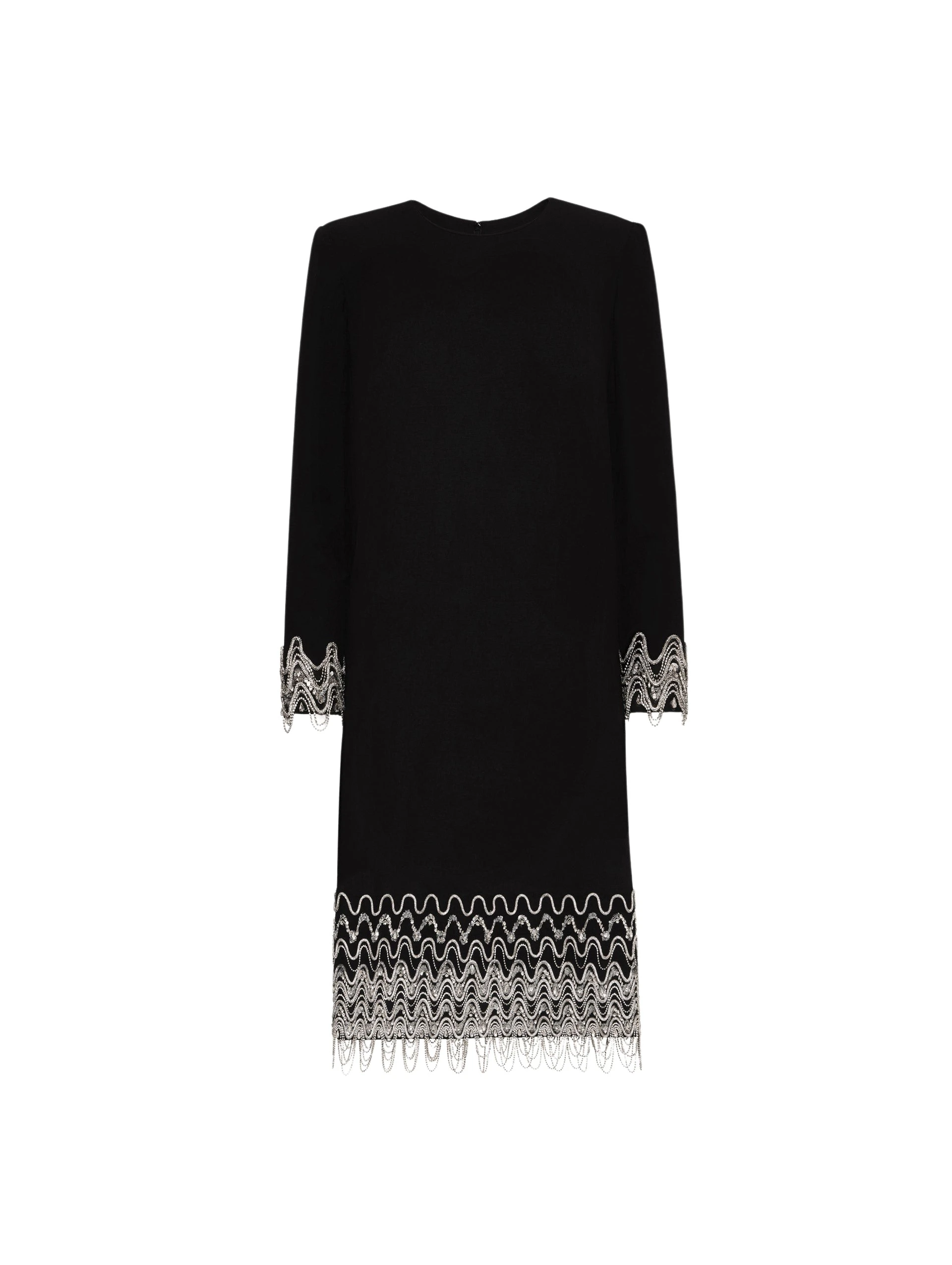 Crystal-Wave-Embroidered-Shift-Dress-Oscar-de-la-Renta-Dresses72596_nobg Oscar de la Renta Crystal Wave Embroidered Shift Dress - Dresses - American Luxury Evening Wear at Luxury Shoes