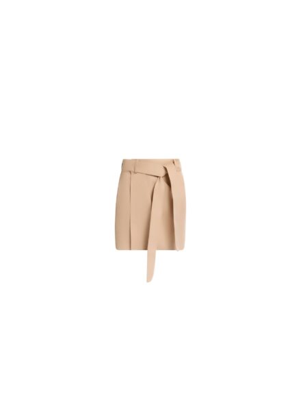 Elie Saab Drill Skirt in Brown featuring 57% Polyester
