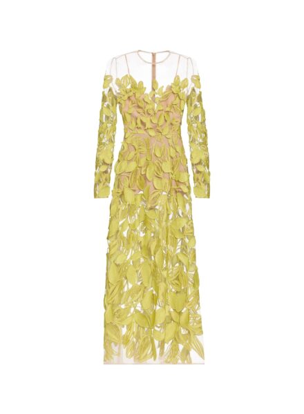 Elie Saab Embroidered Tulle Dress in Green featuring  – Luxury Designer Fashion at Luxury Shoes .