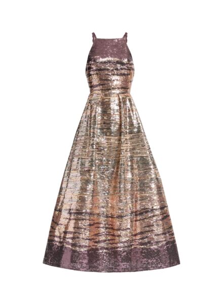 Elie Saab Sequin Embroidered Midi Dress in Multicolour featuring 31% Polyamide