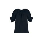 Oscar de la Renta Gathered Silk Georgette Blouse - Tops - American Luxury Evening Wear at Luxury Shoes 