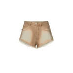 LAPOINTE Pigment Denim Base Mini Short - Beige Shorts - New York Luxury Fashion at Luxury Shoes 