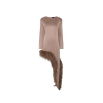 Lapointe-Satin-Asymmetrical-Dress-With-Feathers-scaled94916_nobg LAPOINTE Satin Asymmetrical Dress With Feathers - Beige Dresses - New York Luxury Fashion at Luxury Shoes
